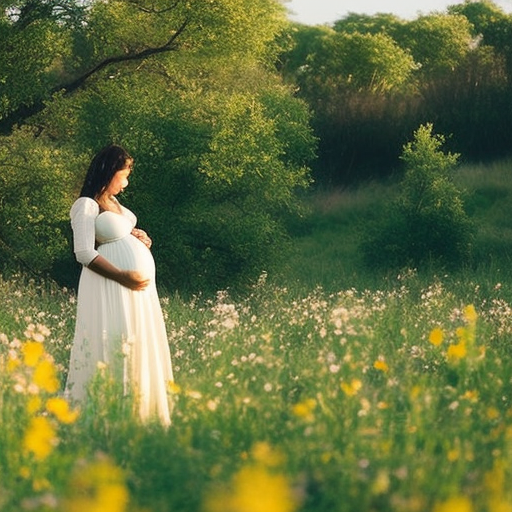  the serene beauty of a mother-to-be amidst nature's splendor