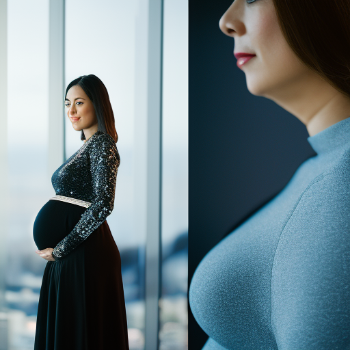 An image showcasing a sleek and comfortable maternity work dress