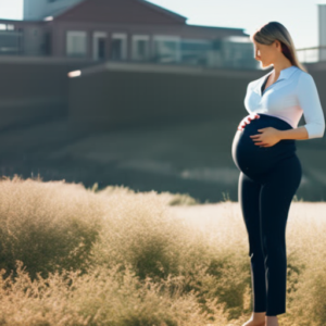 An image capturing the essence of comfortable and stylish maternity work pants