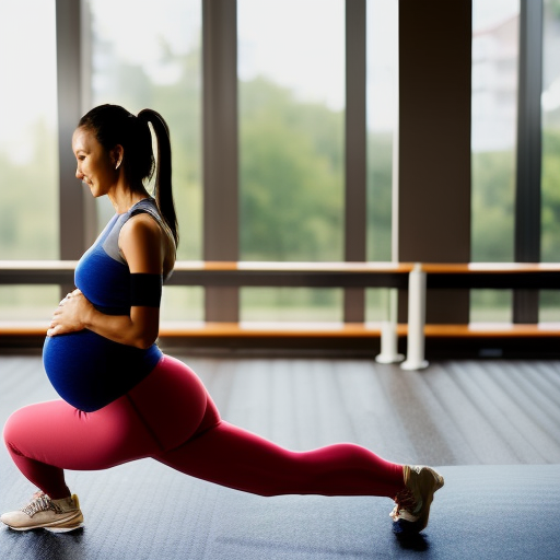 An image showcasing a pregnant woman wearing maternity workout leggings, highlighting the proper fit and sizing