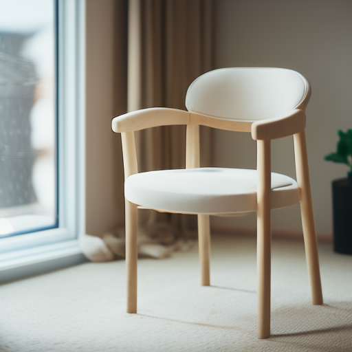An image showcasing a spotless Ikea nursery chair, bathed in natural light, with a soft microfiber cloth delicately wiping away dust particles