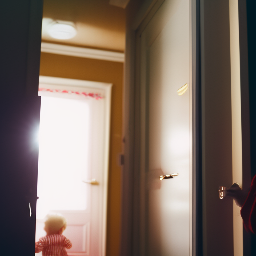 An image depicting a parent gently closing a bedroom door, symbolizing the establishment of clear bedtime boundaries
