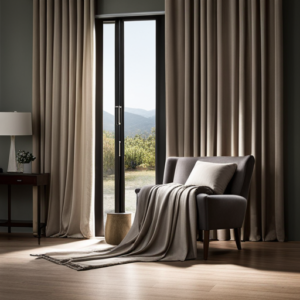 An image that portrays a serene, nurturing environment: a dimly lit room with soft sunlight filtering through sheer curtains, a comfortable armchair with a plush blanket, and a delicate vase of fresh flowers