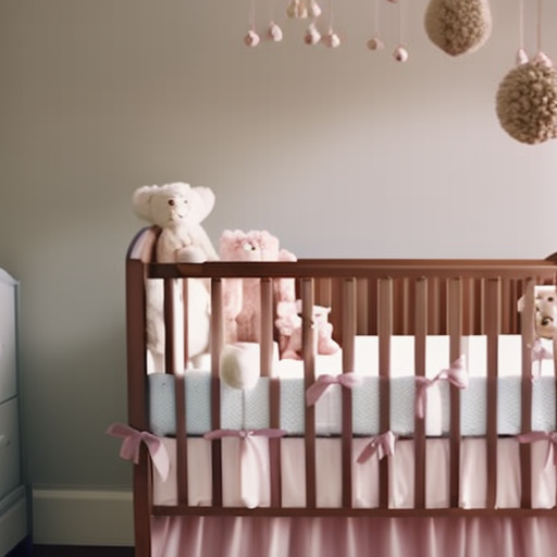 An image showcasing a beautifully set up Pottery Barn baby crib in a serene nursery