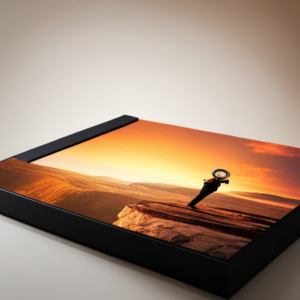 An image of a teenager standing on a mountain ledge, confidently holding a compass and map, symbolizing their preparedness for adulthood