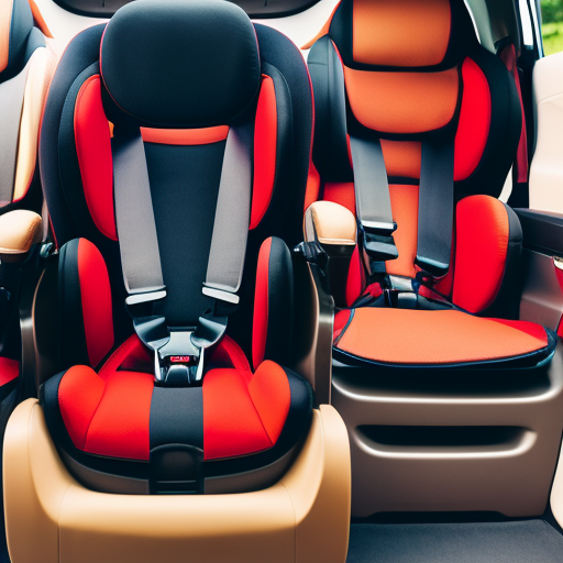 An image showcasing a variety of car seats in vibrant colors and sizes, neatly arranged on a plush backseat, highlighting their adjustable headrests, five-point harnesses, and sleek designs, inviting parents to explore our Quick Guide to Car Seats