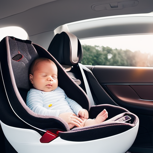 An image showcasing a car seat with an adorable newborn safely secured inside, emphasizing the recommended age and weight requirements