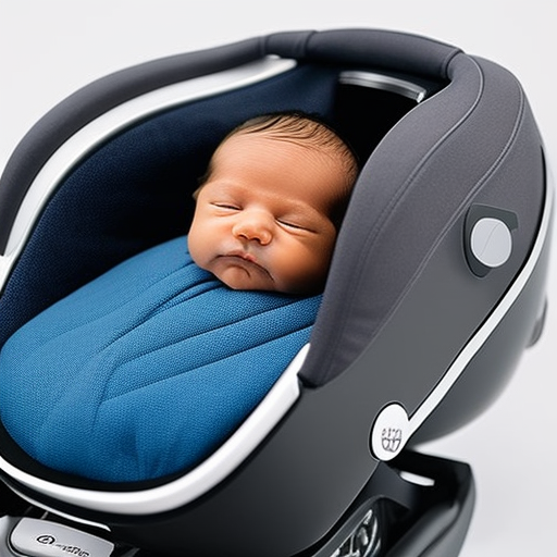 An image showcasing a newborn car seat with advanced side-impact protection