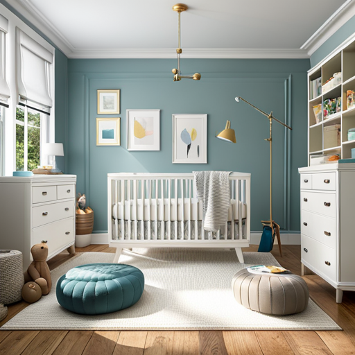 An image of a cozy nursery with soft, neutral colors