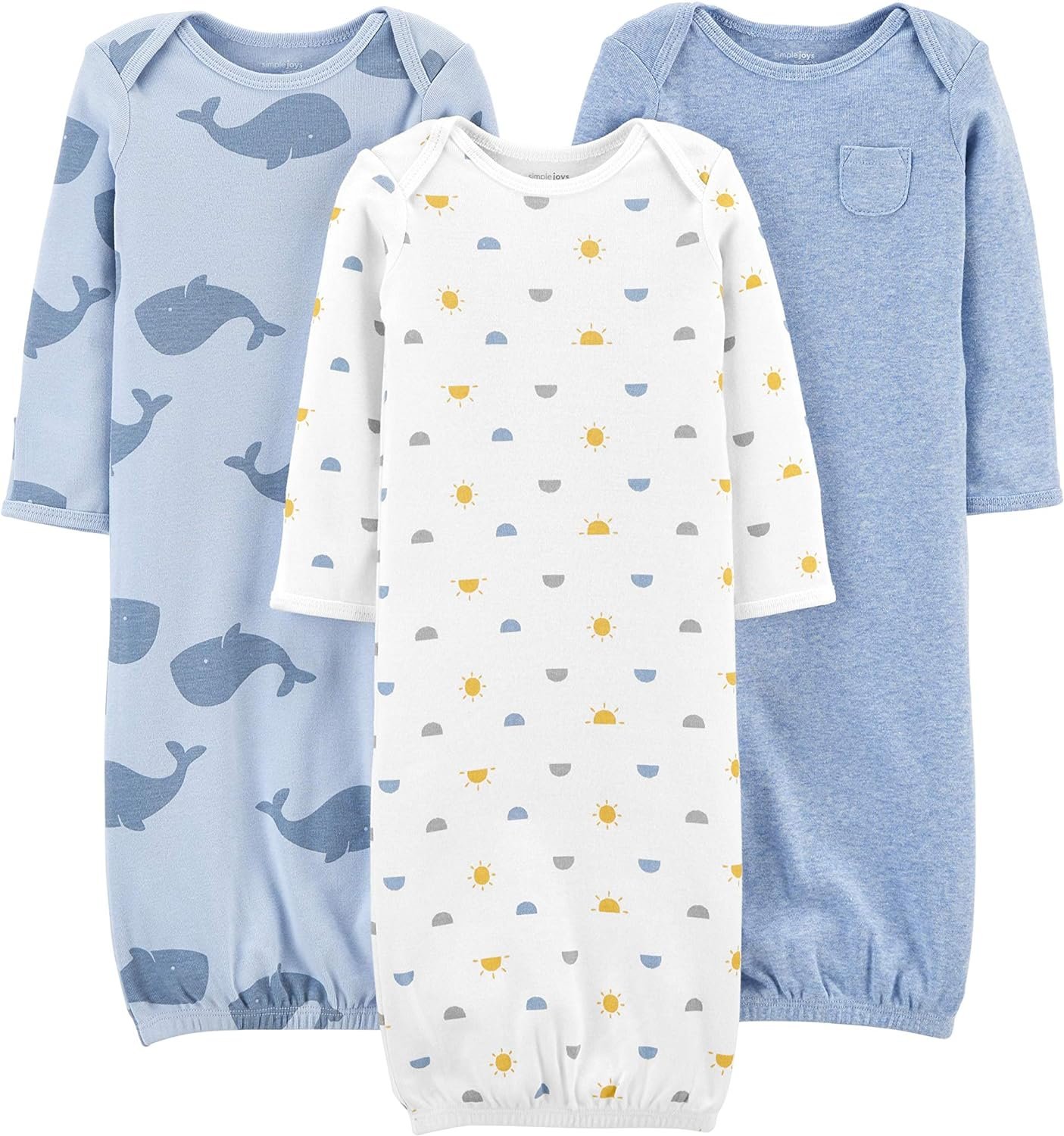Simple Joys by Carters Boys 3-Pack Cotton Sleeper Gown