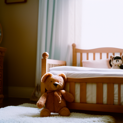 An image featuring a serene bedroom scene with a toddler's bed, adorned with a cozy blanket and a stuffed animal, surrounded by a white picket fence, symbolizing the importance of setting clear boundaries and expectations for three-year-olds' sleep routines