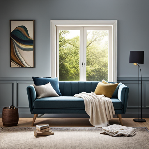 An image depicting a cozy reading nook, bathed in soft natural light
