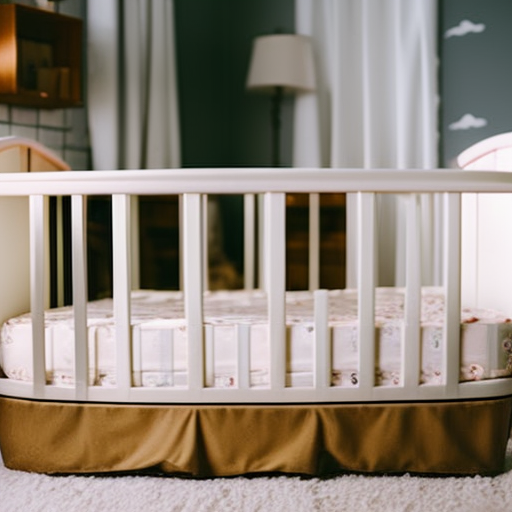 An image showcasing a well-arranged standard crib in a cozy nursery