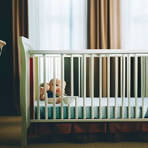 An image showcasing a sturdy and reliable standard crib, emphasizing its safety features such as smooth rounded edges, adjustable mattress height, and secure railings, highlighting the importance of choosing a standard crib for your baby's wellbeing