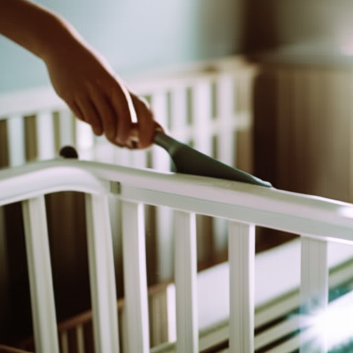 An image showcasing the meticulous maintenance and cleaning of a standard crib