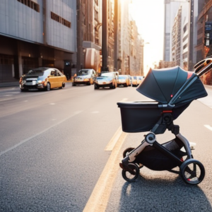 An image showcasing a durable and robust stroller, capable of carrying up to 100 lbs