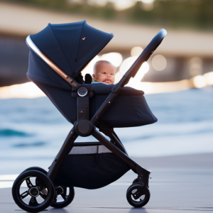 An image showcasing a sleek, modern stroller with a Chicco Keyfit 30 car seat perfectly attached, ensuring a secure fit