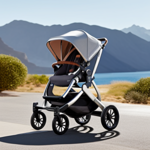 Strollers Compatible With Uppababy Mesa 4 An image showcasing a sleek, modern Uppababy Mesa car seat effortlessly clicking into a compatible stroller