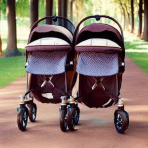 A captivating image showcasing the versatility of strollers for twins