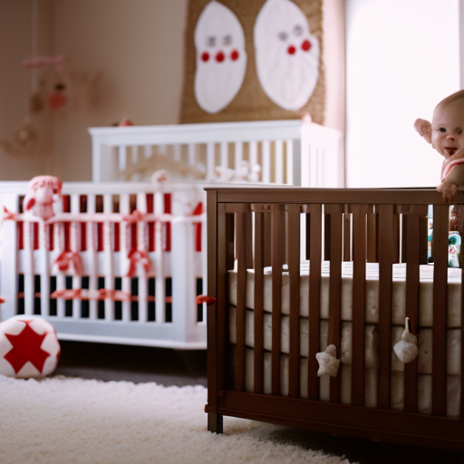 An image showcasing a cozy nursery with a beautifully designed Target crib as the focal point