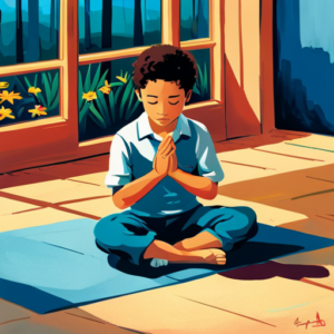 An image of a serene classroom, bathed in soft, natural light