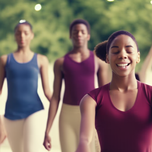 An image depicting diverse teenagers engaging in activities that promote positive body image, such as yoga, meditation, and group sports