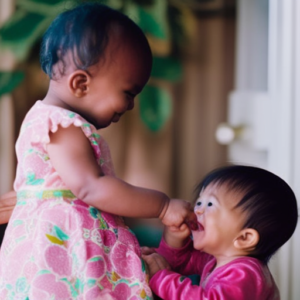 An image capturing the vibrant spectrum of life's stages, showcasing the joyous interactions between toddlers and their grandparents