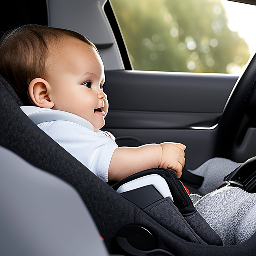 An image showcasing a content toddler, securely strapped into the luxurious Maxi-Cosi Pria 85 car seat