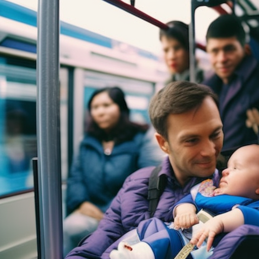 An image that captures the essence of traveling safely with infants on public transport