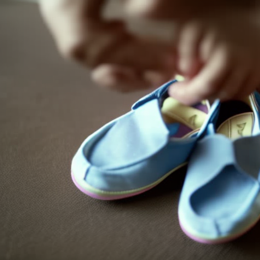 An image showcasing the proper care and maintenance of Twisted X Baby Shoes: a gentle hand wiping away dirt using a soft cloth, followed by a gentle brush to remove debris, and finally, a smiling baby wearing clean and polished Twisted X Baby Shoes