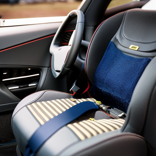 An image showcasing a close-up of a car seat being securely fastened to a vehicle using the LATCH system