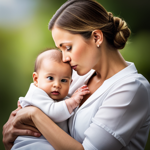 An image showcasing a mother and infant gazing lovingly at each other while surrounded by a blurred background, symbolizing the profound impact of postpartum depression on the delicate bond between them