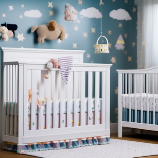 An image showcasing a beautifully designed Wayfair crib, surrounded by a variety of gender-neutral nursery decor items such as plush toys, blankets, and mobiles, exemplifying the process of selecting the perfect Wayfair crib for your baby
