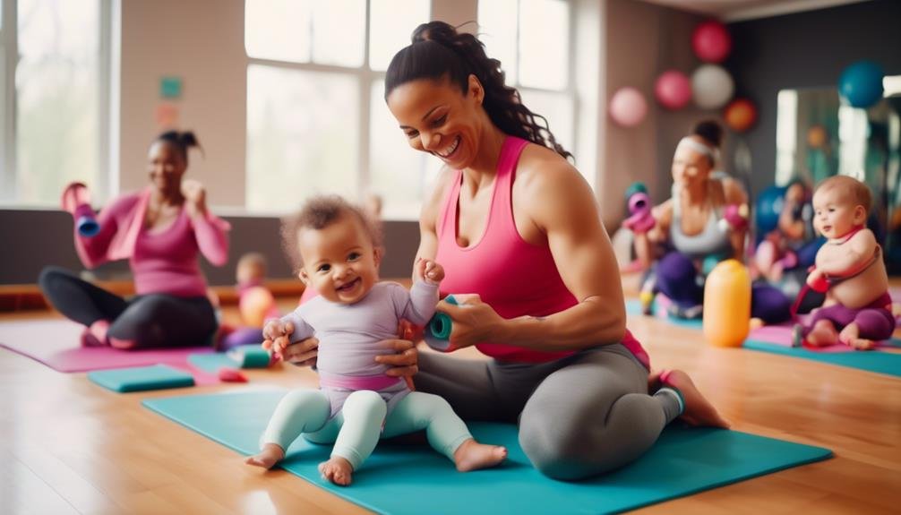 mom and baby fitness class