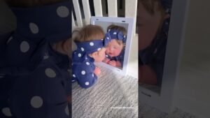 cute baby looking into mirror 🎥 makingmilliestones
