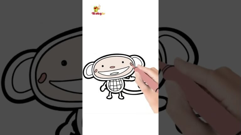 How to draw Oliver the Monkey 🎨🐵​ | Coloring and drawing for kids #shorts