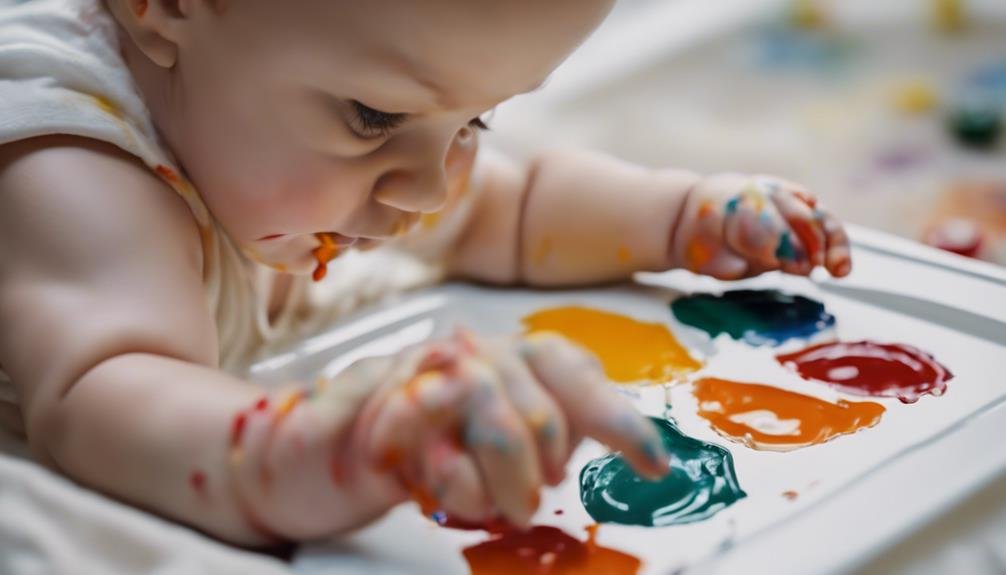 finger painting with children