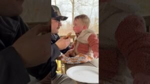 Baby tasting pizza for the first time 😋 🎥 emwirsingslater