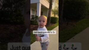 Baby quacking around ducks 🦆🎥 theschaefer_family