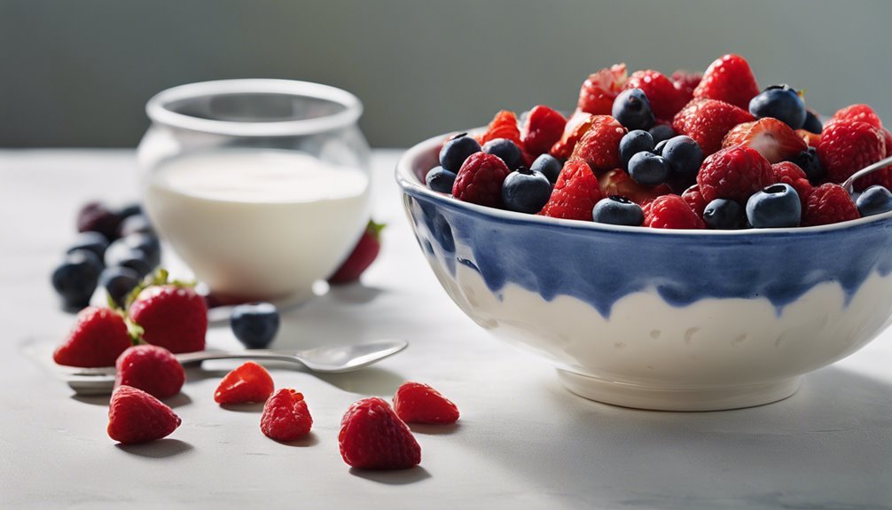 creamy yogurt with berries