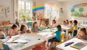 kids drawing and coloring