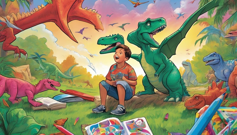 colorful dinosaur adventure journey