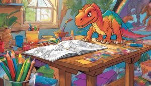 dinosaur themed coloring activity