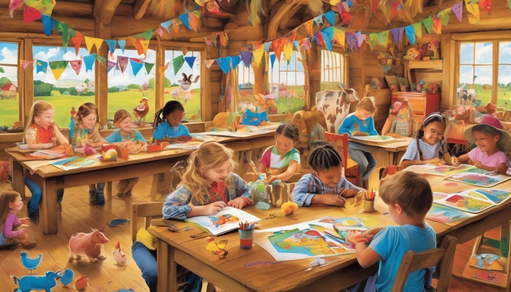 farm themed coloring party fun