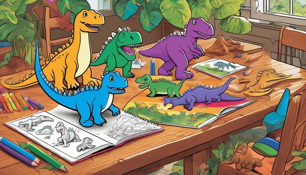 imagination through dinosaur coloring
