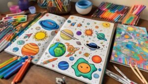 kids space coloring books