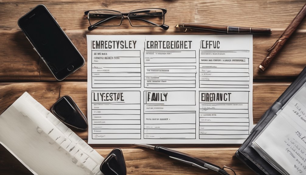 organized emergency contact information